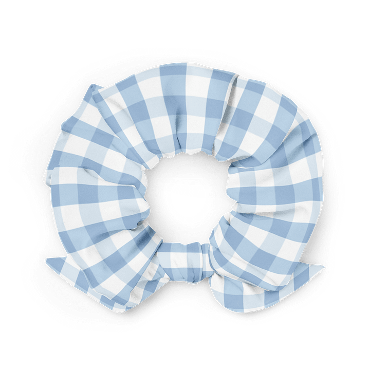 Blue Gingham Scrunchie with Detachable Bow | Eco-Friendly Hair Accessory product image (2)