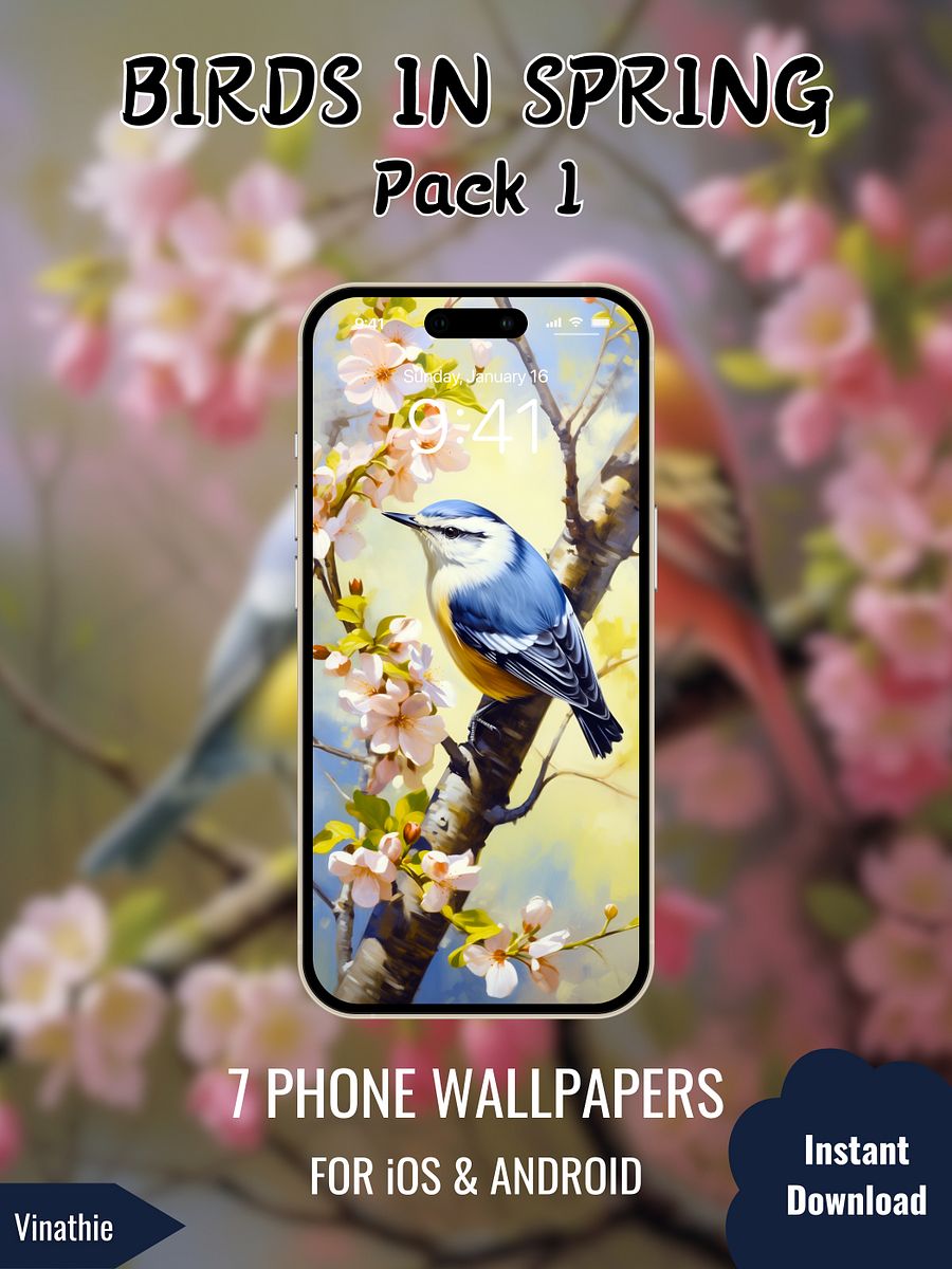 Birds in Spring | Pack 1 | Phone Wallpaper product image (5)