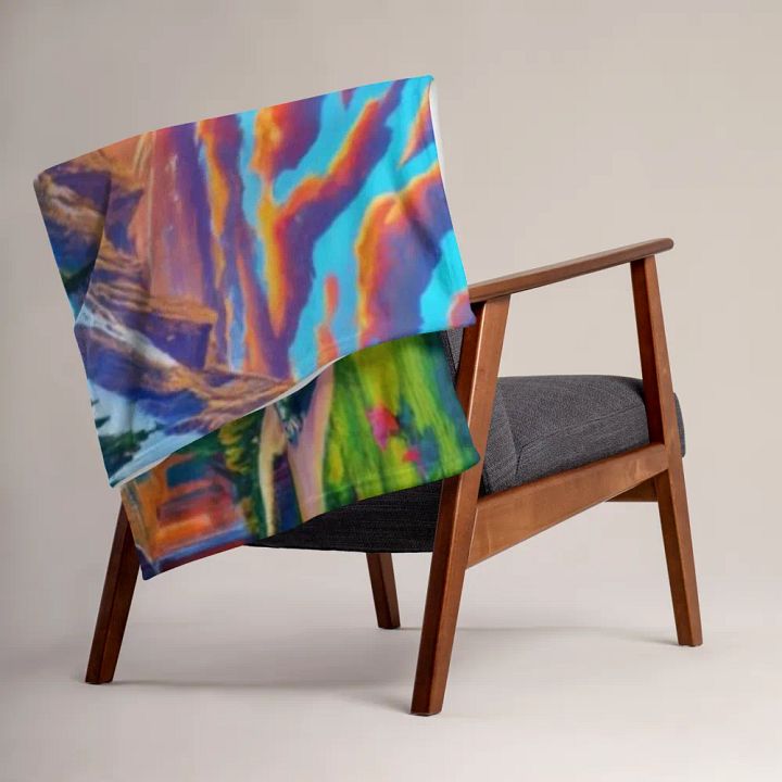 Mountain Lake Cottages Throw Blanket product image (2)