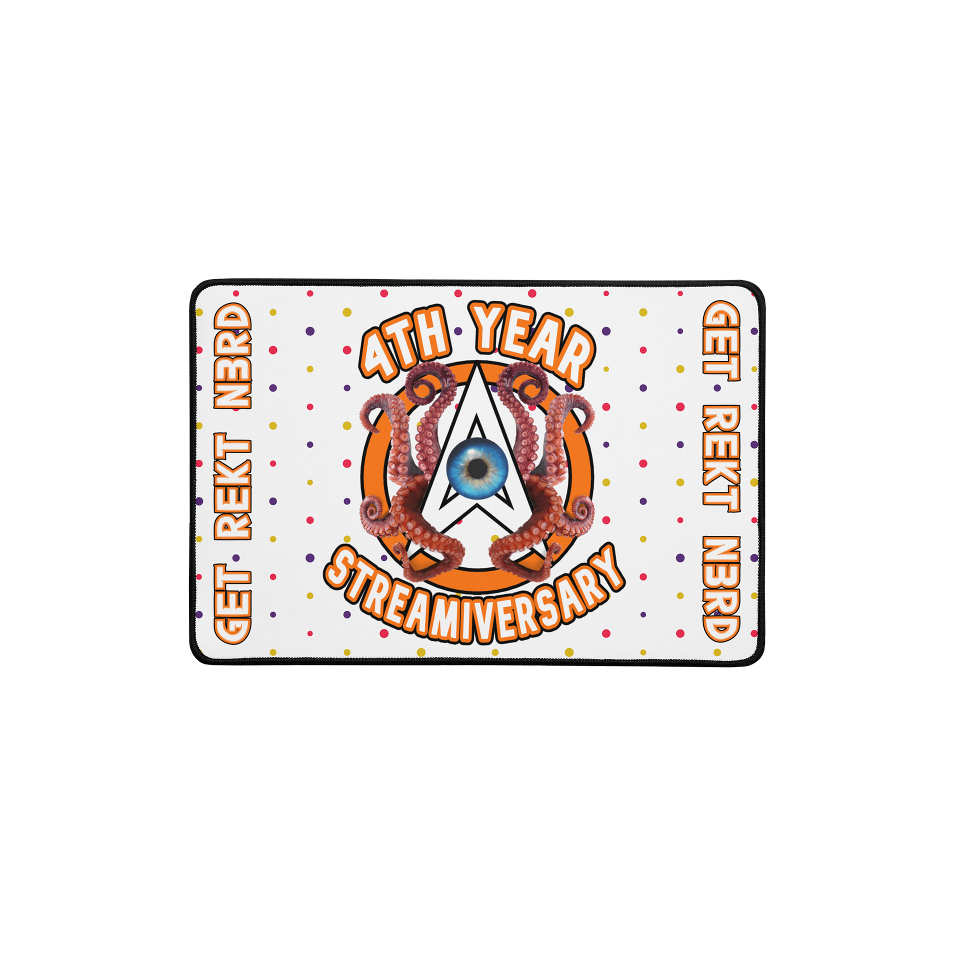 (Limited Edition) 4th Streamiversary 'OA-Cthulhu' Logo Desk Mat - *Polka Dot Theme* product image (1)