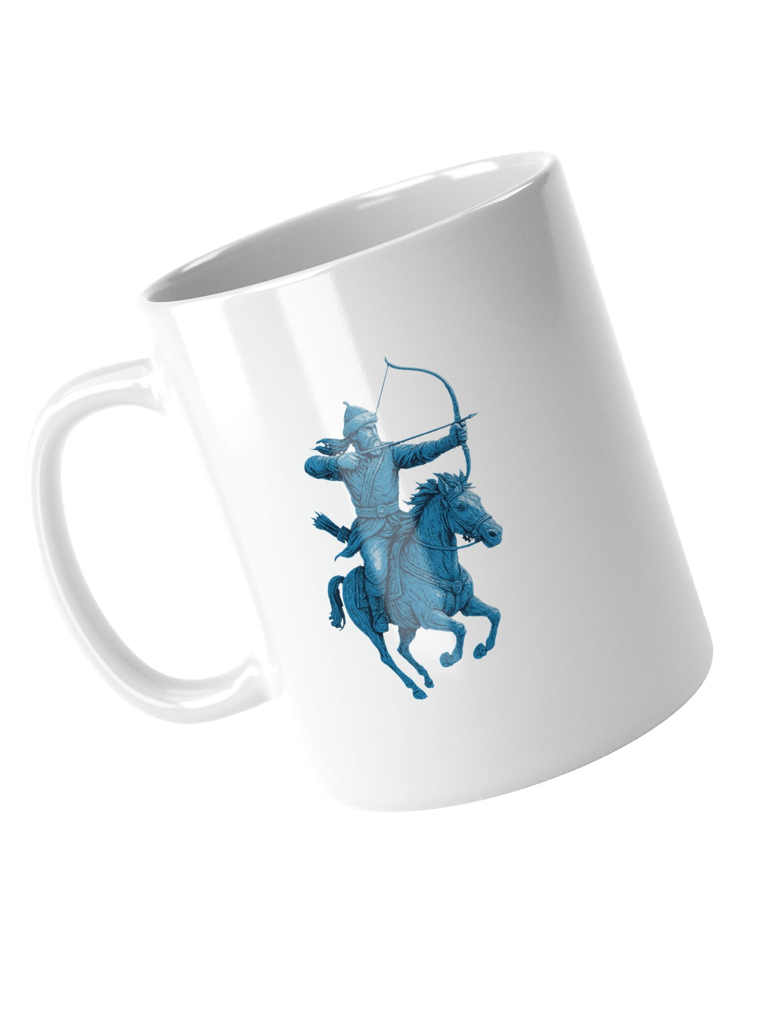 Steppe Archer Reverie: Monochromatic Ceramic Artisan Mug product image (4)