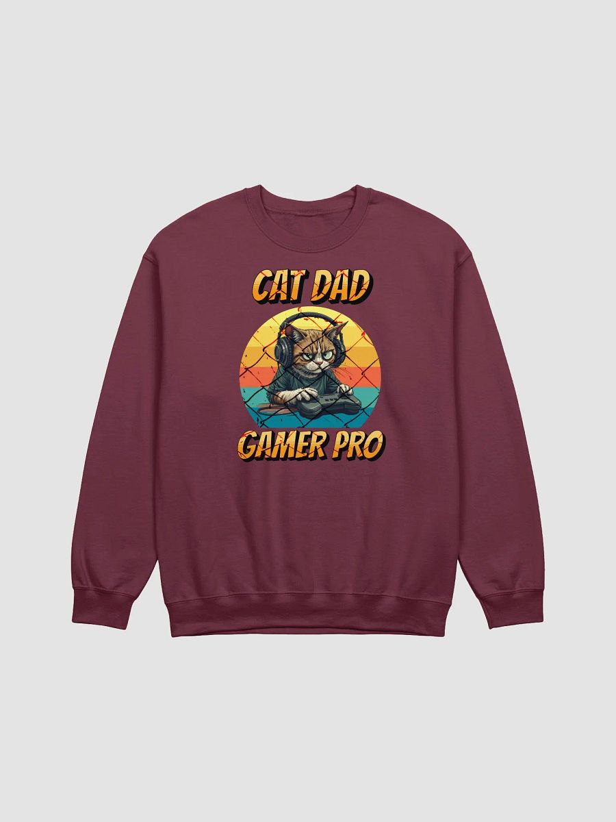 Cat Dad Gamer Pro Crewneck Sweatshirt product image (9)