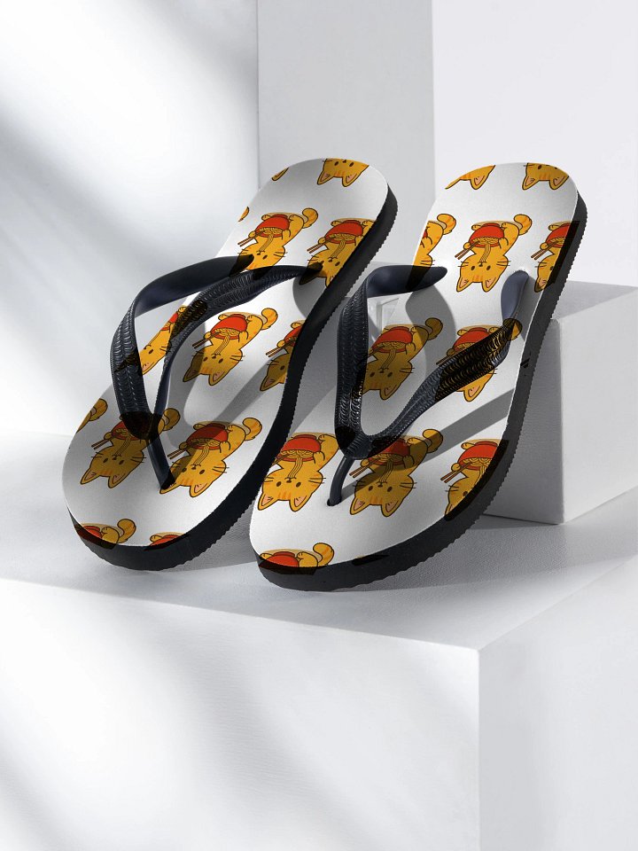 Cheerful Cat Pattern Flip-Flops product image (2)
