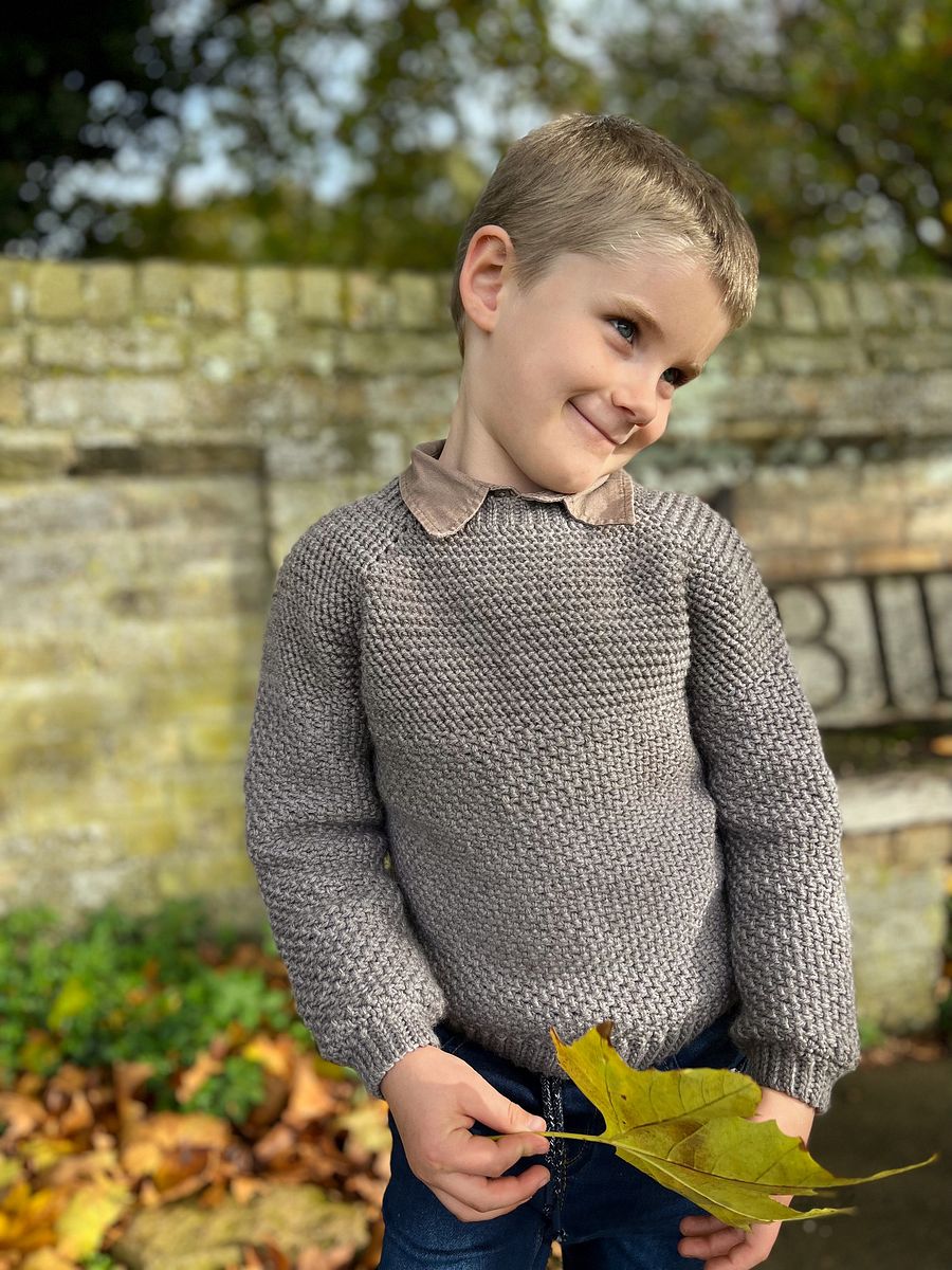 HERRINGBONE MOSS CHILD SWEATER CROCHET PATTERN product image (6)