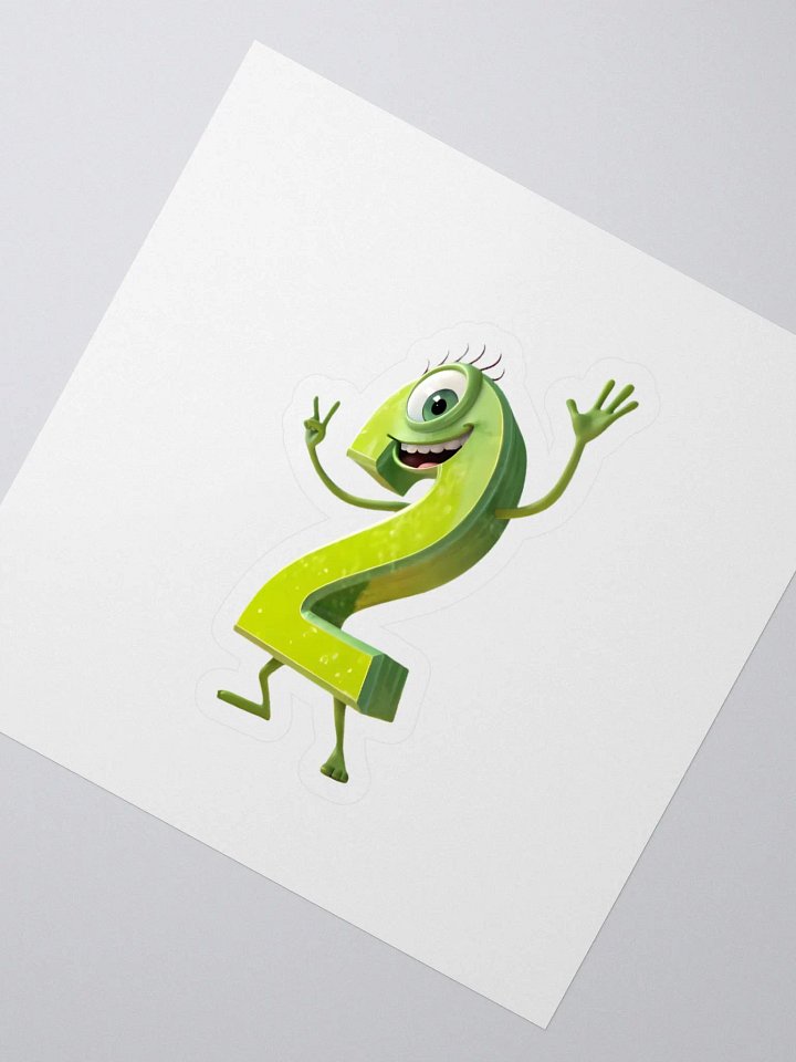Green Number 2 Character Kiss Cut Stickers product image (2)