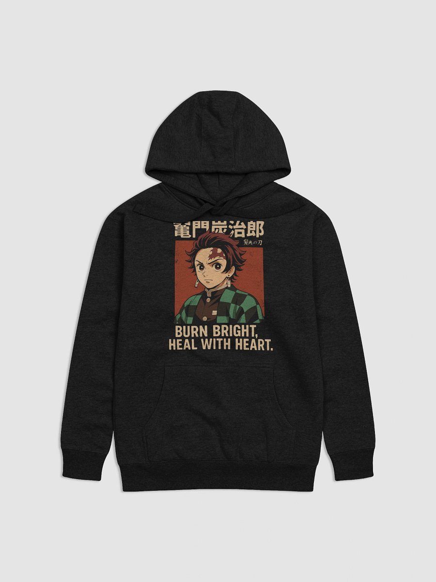 Burn Bright, Heal with Heart Ft.Tanjiro Kamado Premium Unisex Hoodie product image (3)