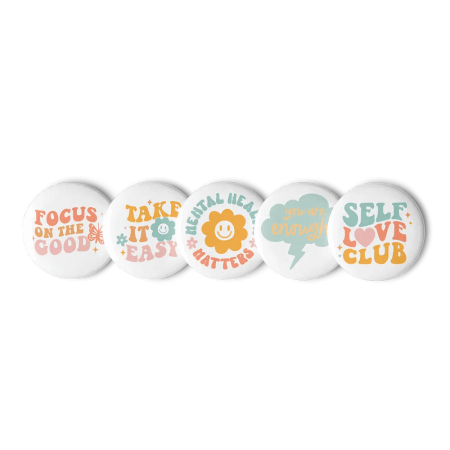 Good Vibes Mental Health Pin Button Set product image (6)