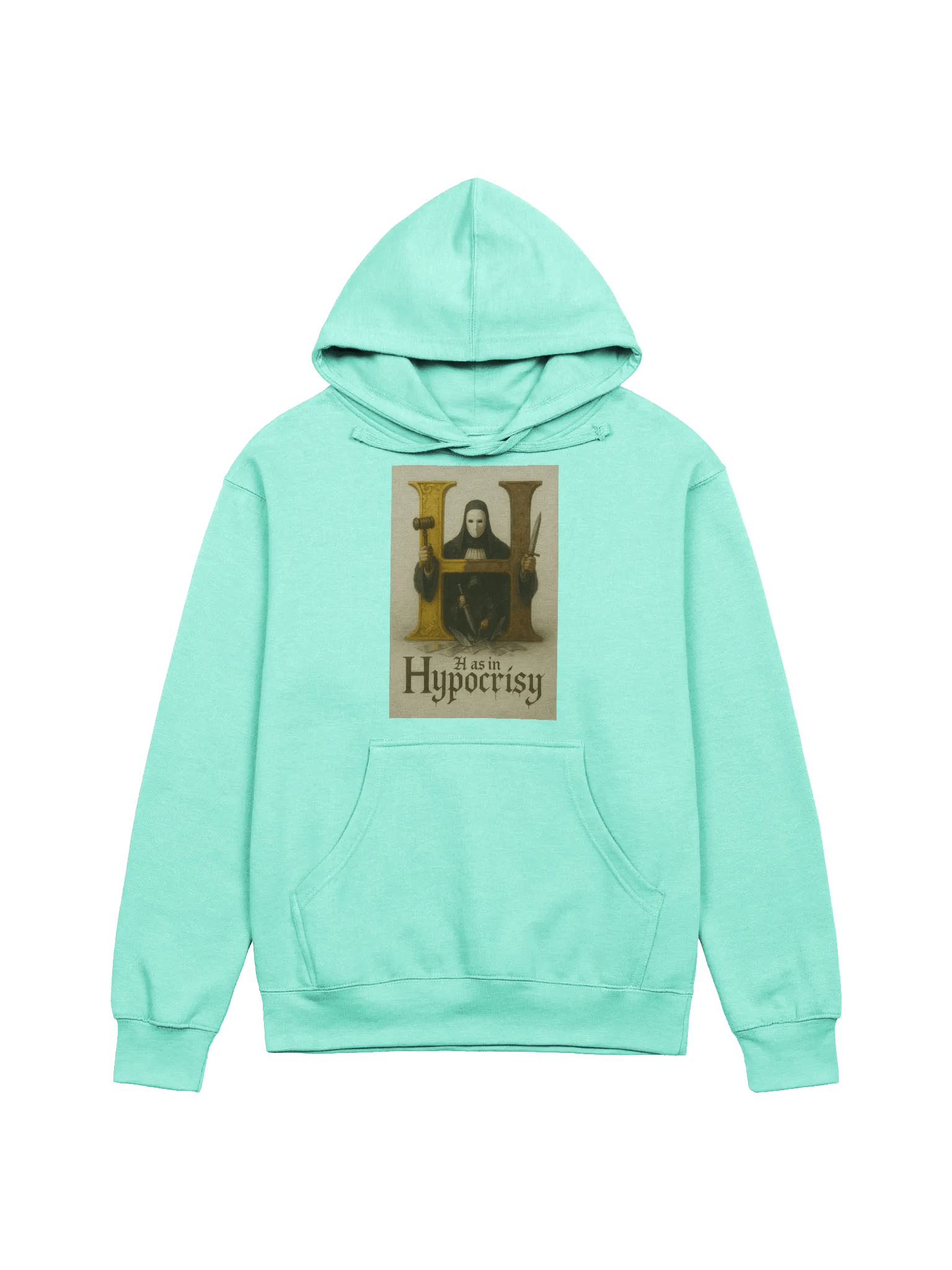 H as in hypocrisy midweight hoodie by dark alphabet product image (3)