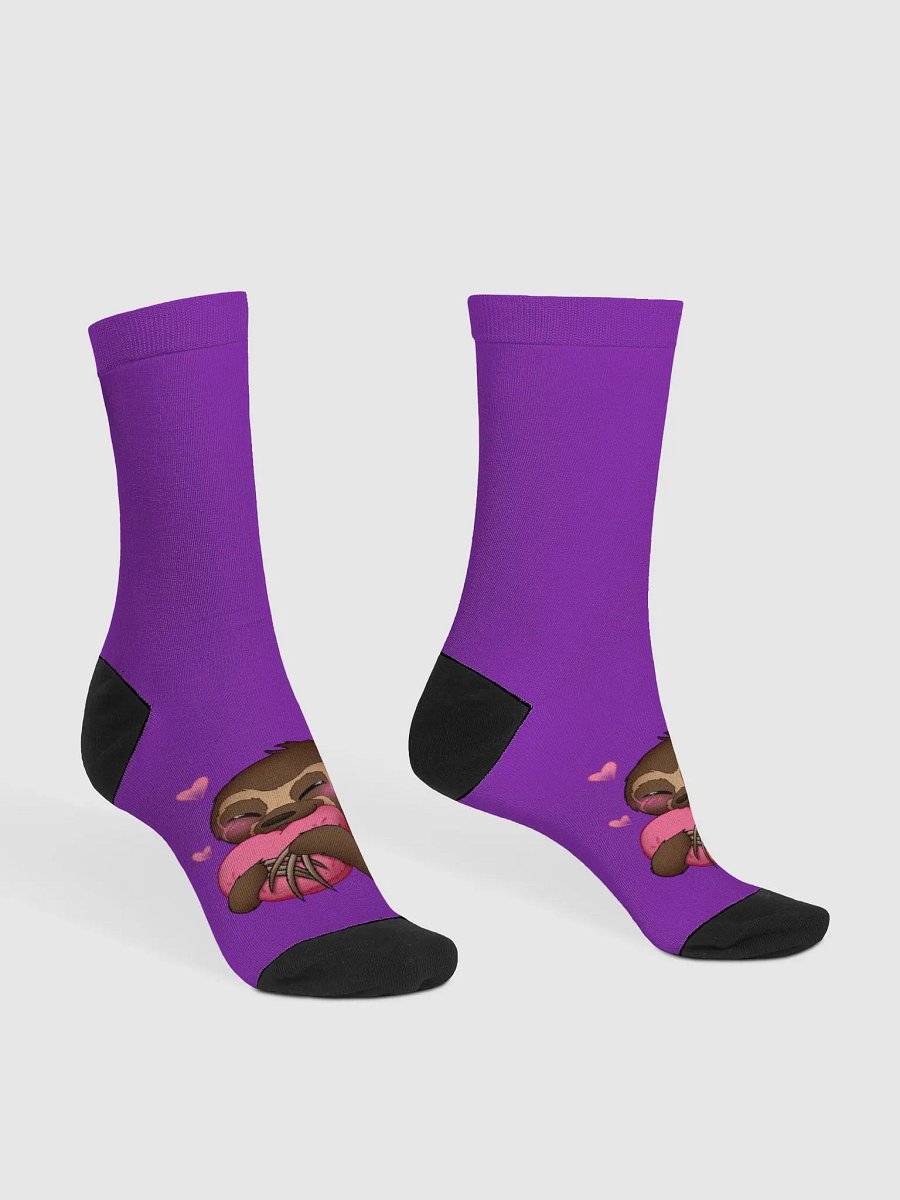 Purple Blushing Sloth Crew Socks product image (3)