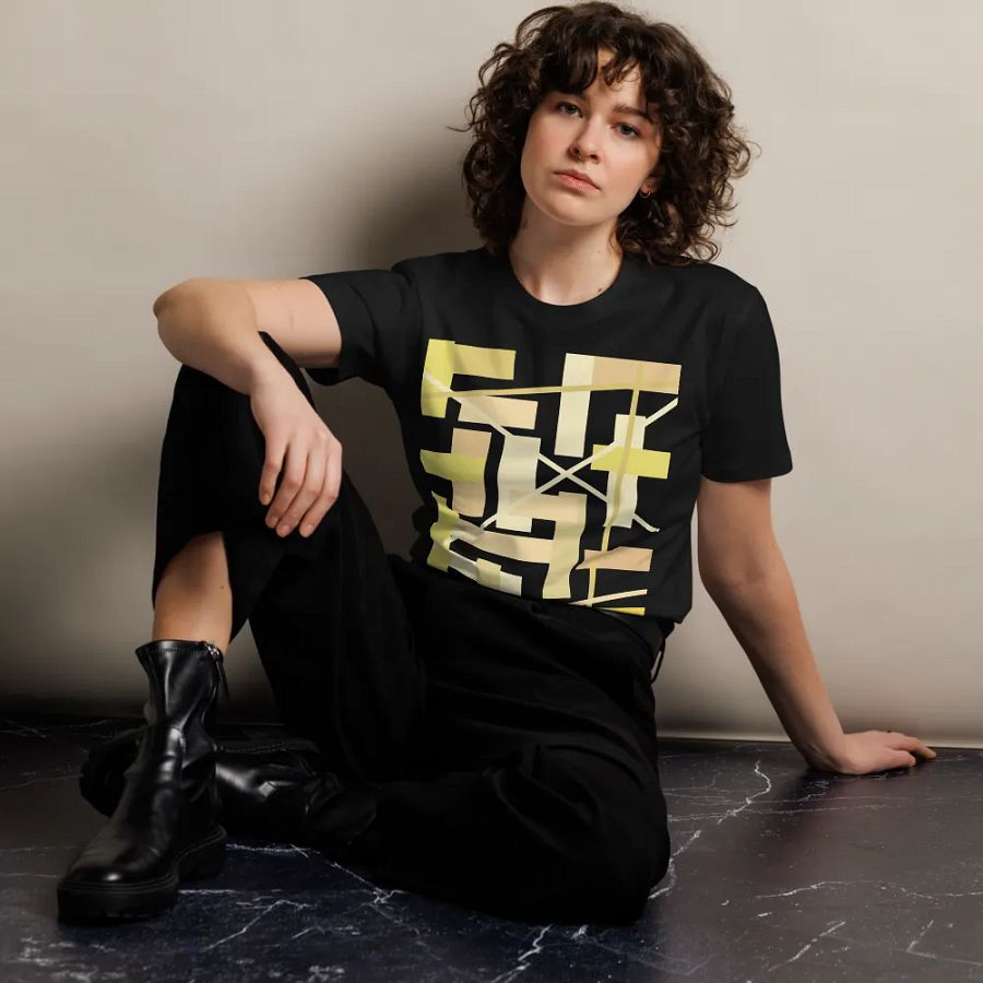 Black Background Golden Geometric Square Rectangle Line Pattern product image (10)