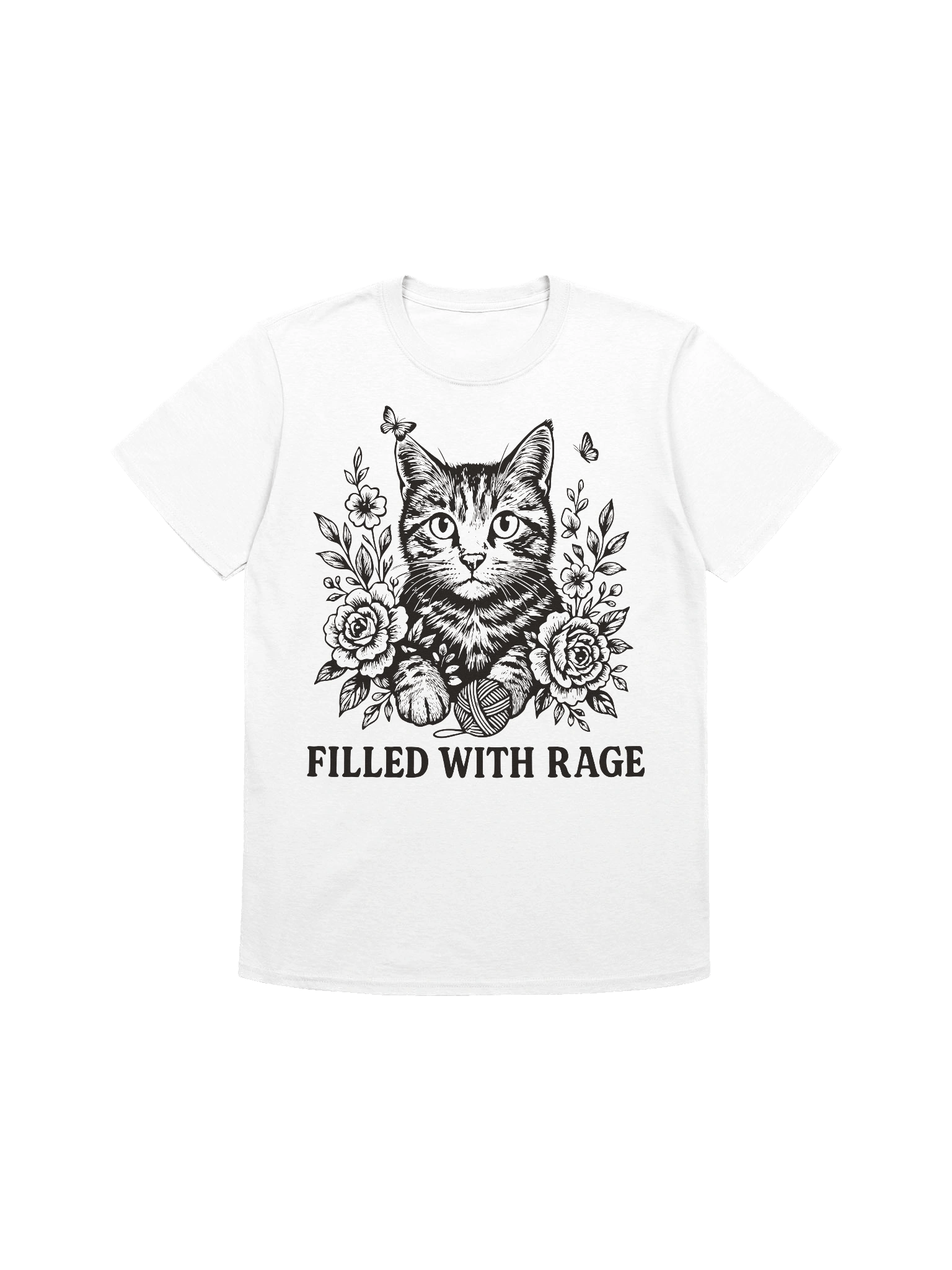 Filled With Rage Feline Floral T-Shirt product image (2)