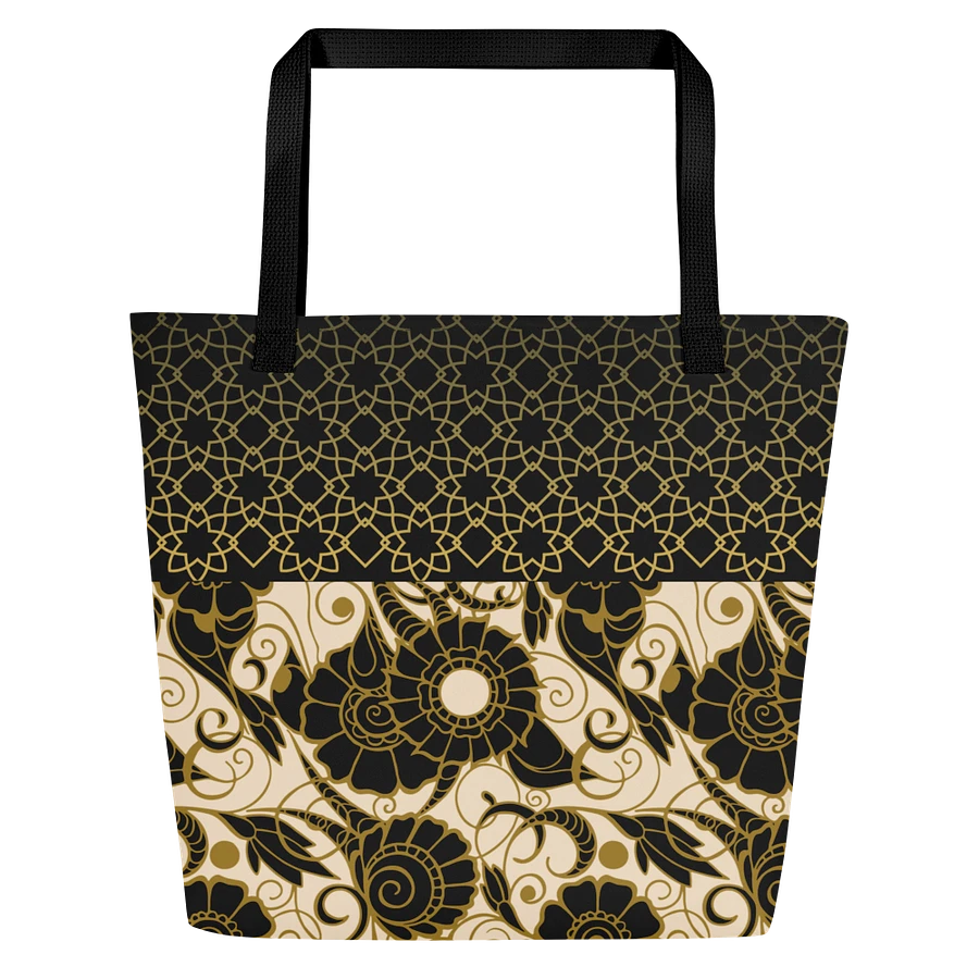Black And Gold Patterned Tote Bag product image (1)