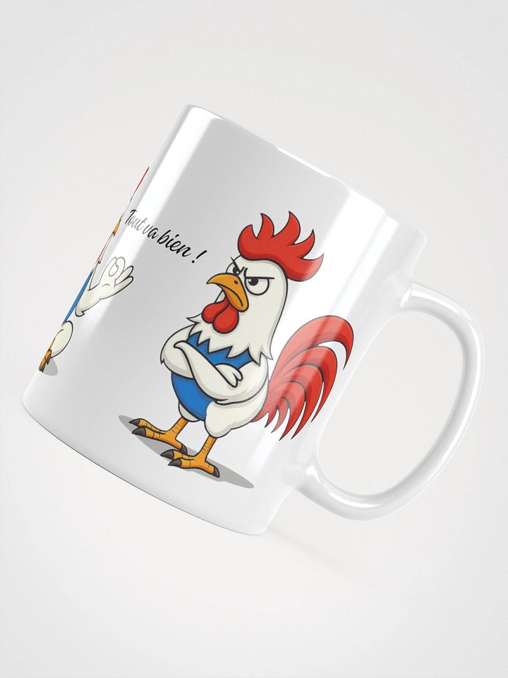 Mug Blanc, Coq Zen - Pourquoi s'en faire et Tout va bien - Cadeau Humour Français Zen product image (2)