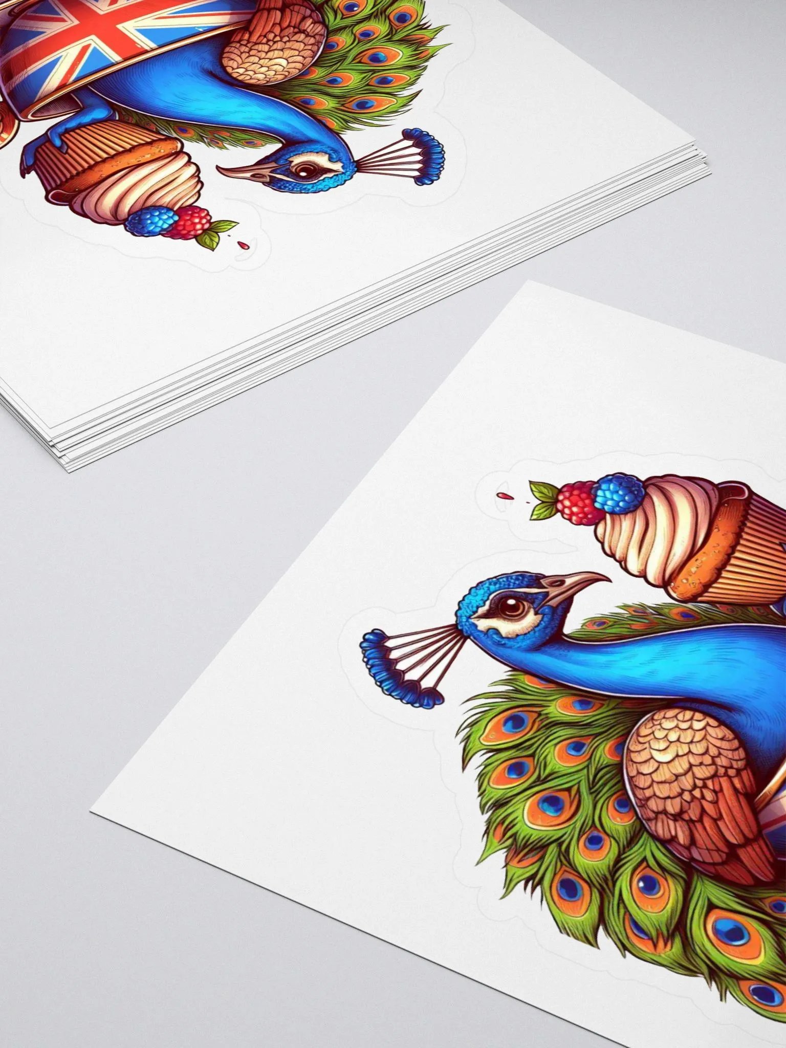 Peacock and his cupcake (Sticker) product image (4)