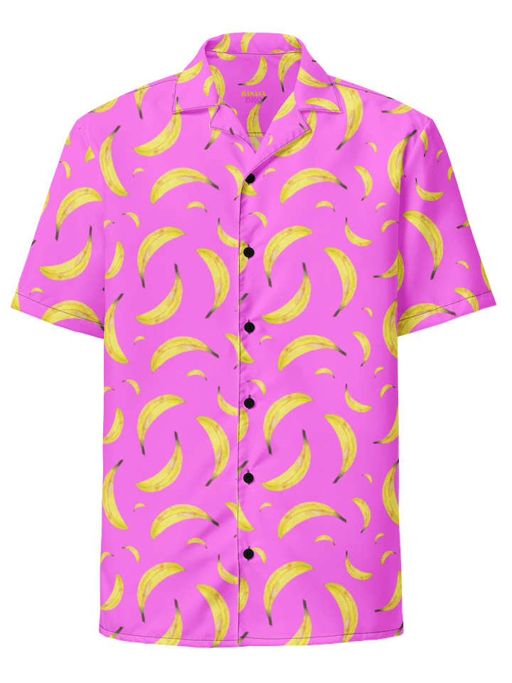 Bananapalooza pattern pink Hawaiian shirt product image (1)