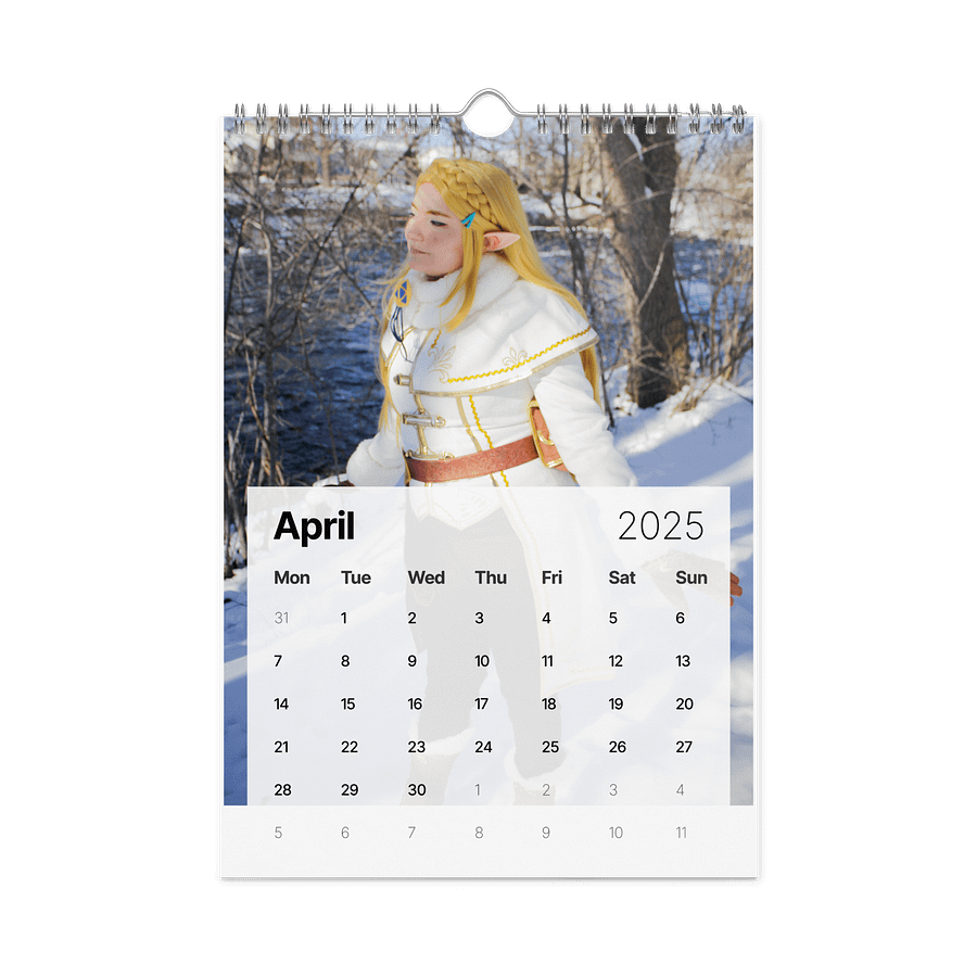 Princess Zelda (Winter Outfit) Cosplay 2025 Wall Calendar product image (1)