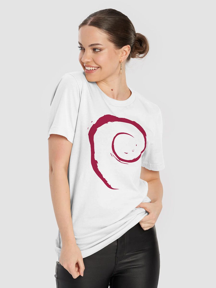 T-Shirt with Debian Swirl (White Version) product image (10)