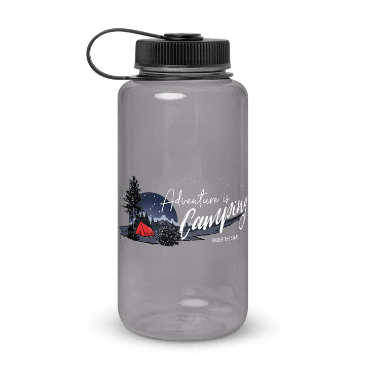 Wide-mouthed Plastic Water Bottle - Adventure is Camping product image (1)