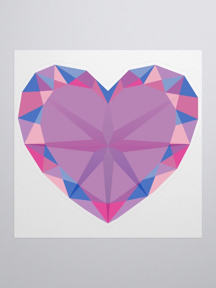 Crystal Pride Heart (Bi Pride) Cut Sticker product image (1)