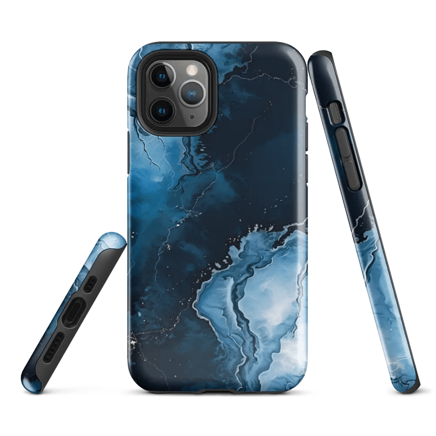 Tough Phone Case for iPhone® - Blue Marble Slab Painting product image (1)
