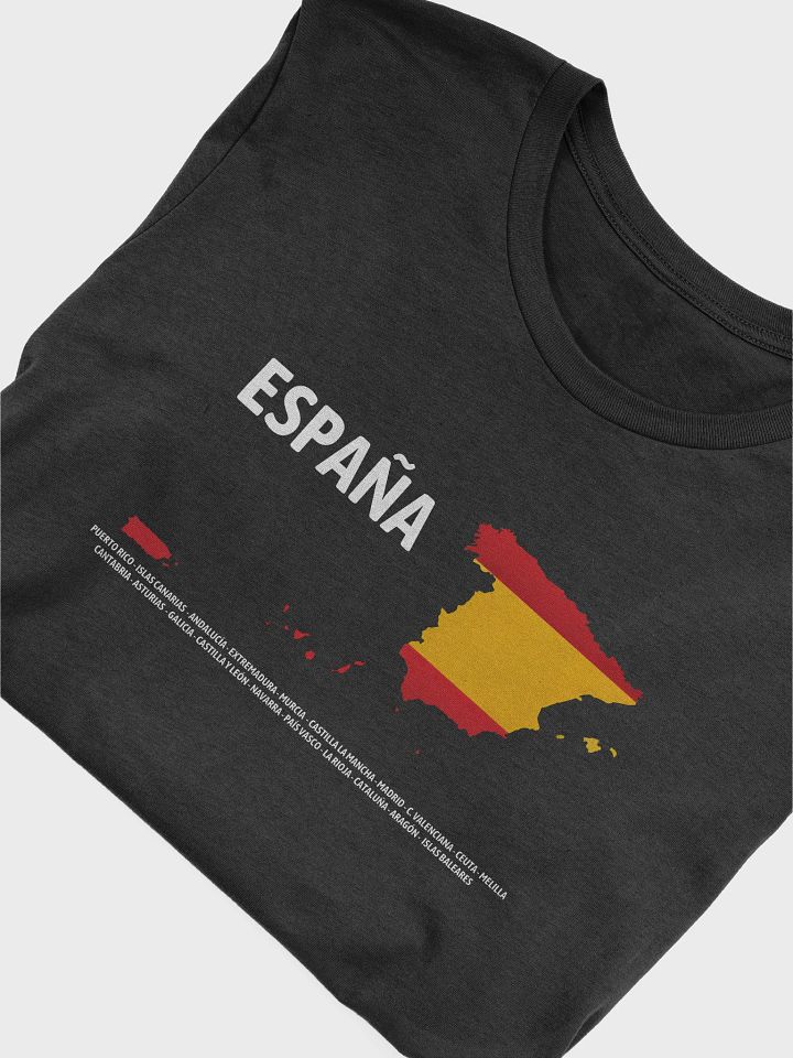 Camiseta manga corta negra - Mapa de España (incluye Puerto Rico) product image (1)