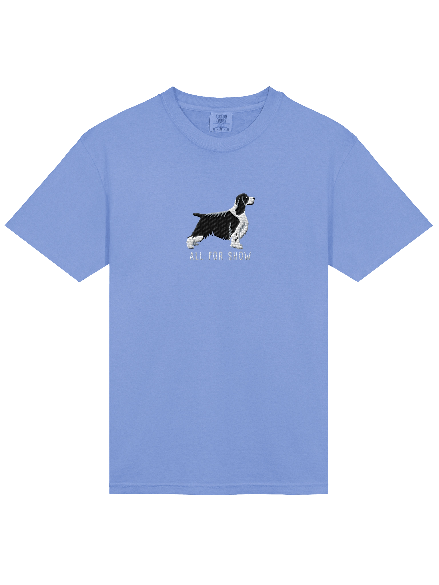 All For Show T-Shirt(Embroidered) of a Springer Spaniel(Black & White, Show Type) product image (33)
