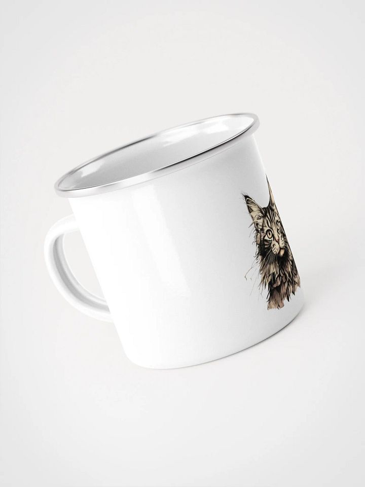 Whiskered Wanderlust Enamel Mug product image (2)