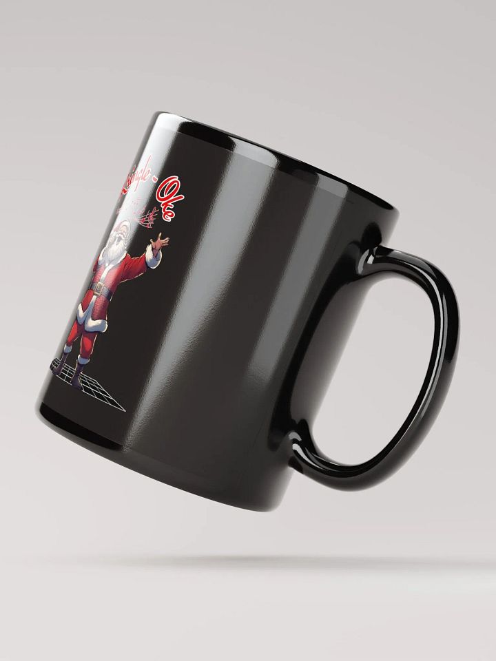 Kringle - Oke, Karaoke Singing Santa - Christmas Black Mug product image (3)