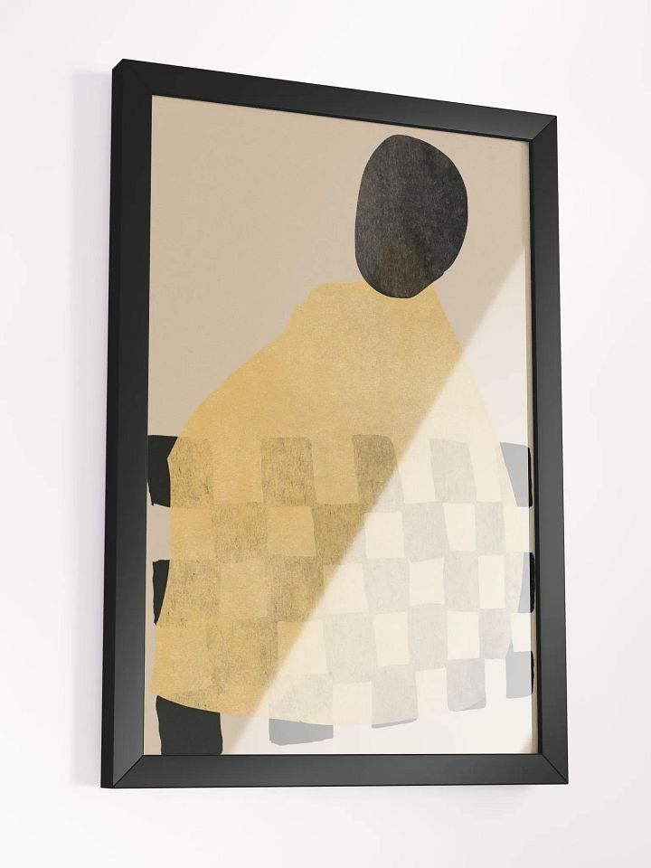Golden Checkered Abstract Framed Poster | Luxurious Abstract Art | Modern Geometric Wall Décor | Premium Framed Poster for Elegant Interiors product image (1)