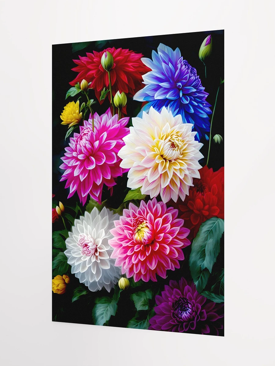 Vibrant Dahlia Splendor - Lush Botanical Art Print Matte Poster product image (5)