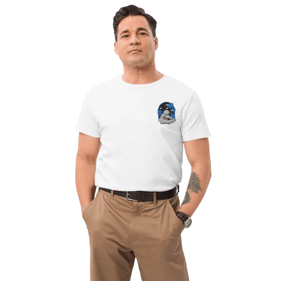 Cloudy Night Premium Cotton T-Shirt Embroidered product image (6)