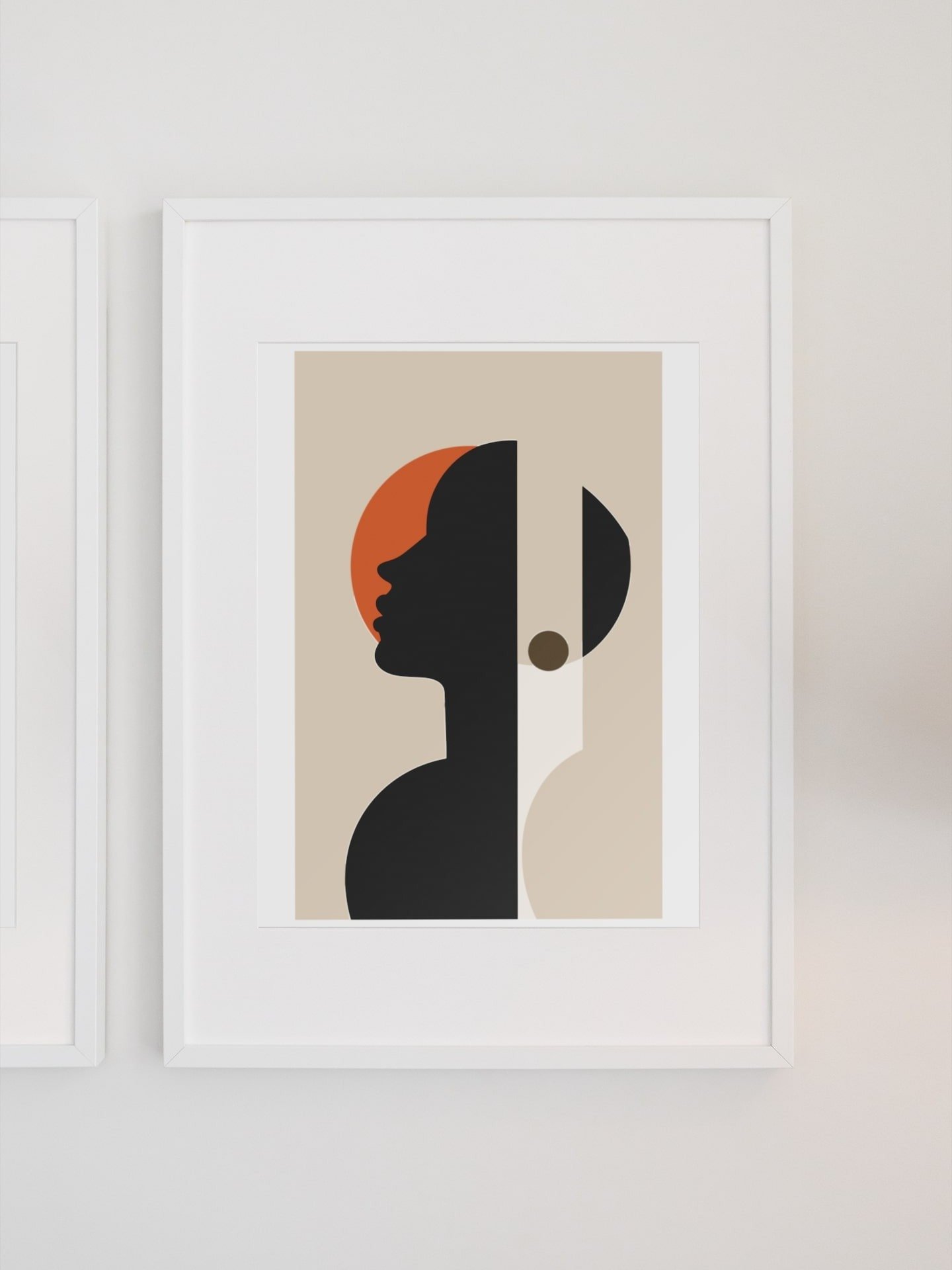 Minimalist Abstract Profile Poster, Modern Art Silhouette with Warm Earth Tones, Contemporary Portrait Print for Home Decor product image (1)