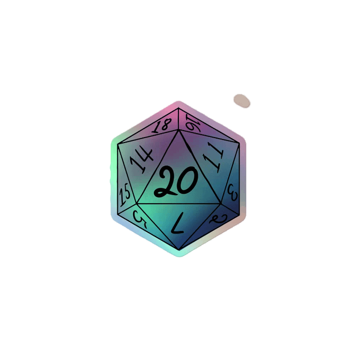 Holographic D20 Fantasy Sticker Set product image (1)