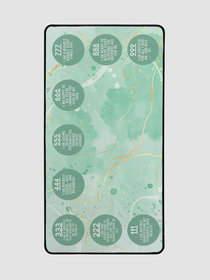 Mint Green Marbled Manifestation Desk Mat - Inspiring Affirmations & Angel Numbers product image (2)