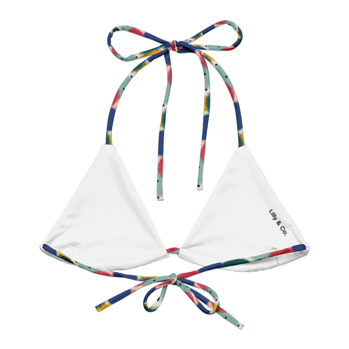 Color Pop String Bikini Padded Top – Retro Dots product image (1)