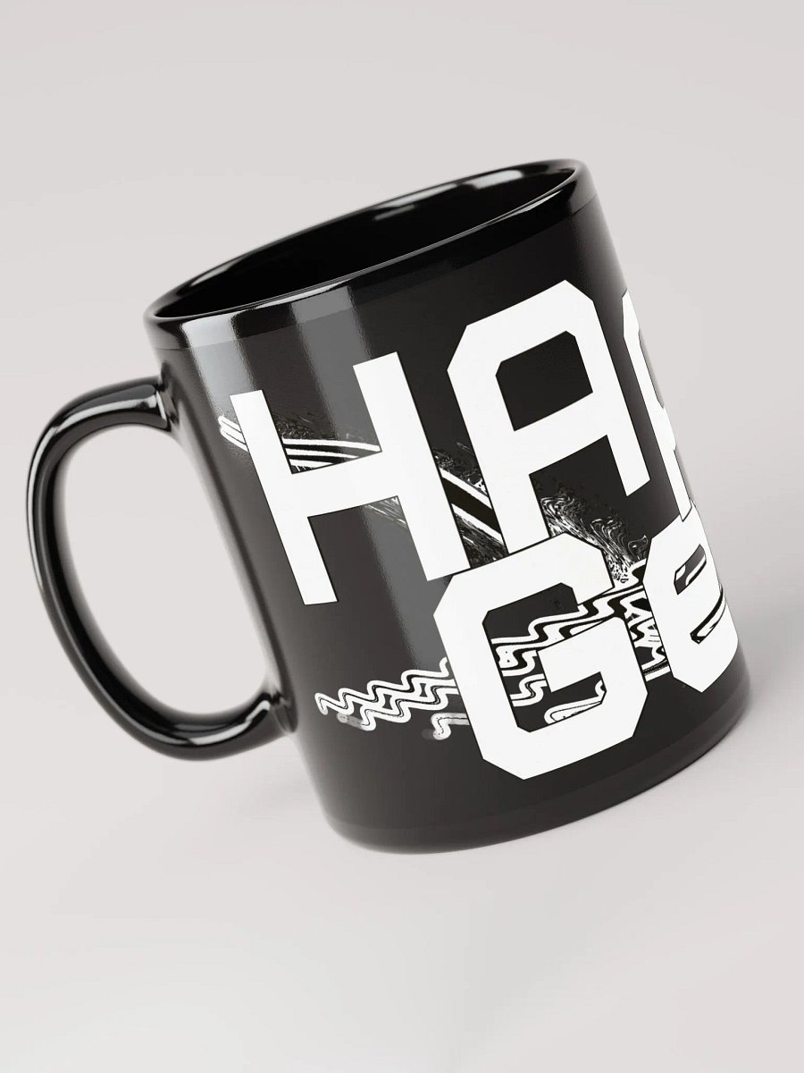 White HApex Gear Black Logo Black Glossy Mug product image (3)