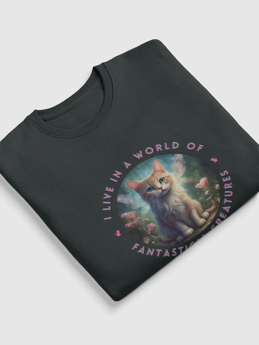 I Live in a World of Fantastical Creatures Kitten Unisex Sweatshirt product image (14)