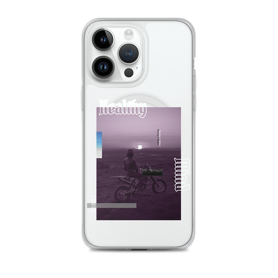 Healthy Mind | Dirt Bike Sunset Glitch Phone Case product image (1)