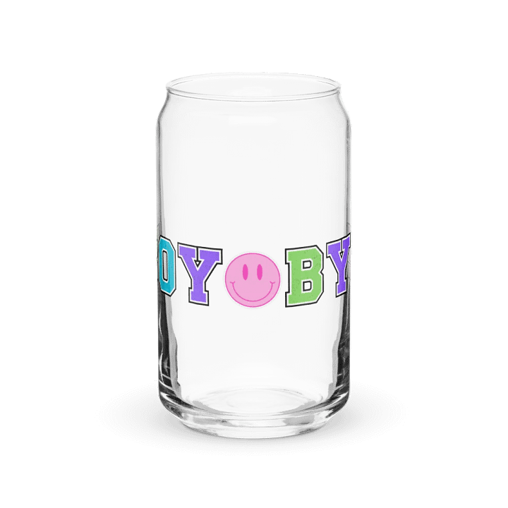 Boy Bye Varsity Print Glass Can Cup With Or Without Lid product image (2)