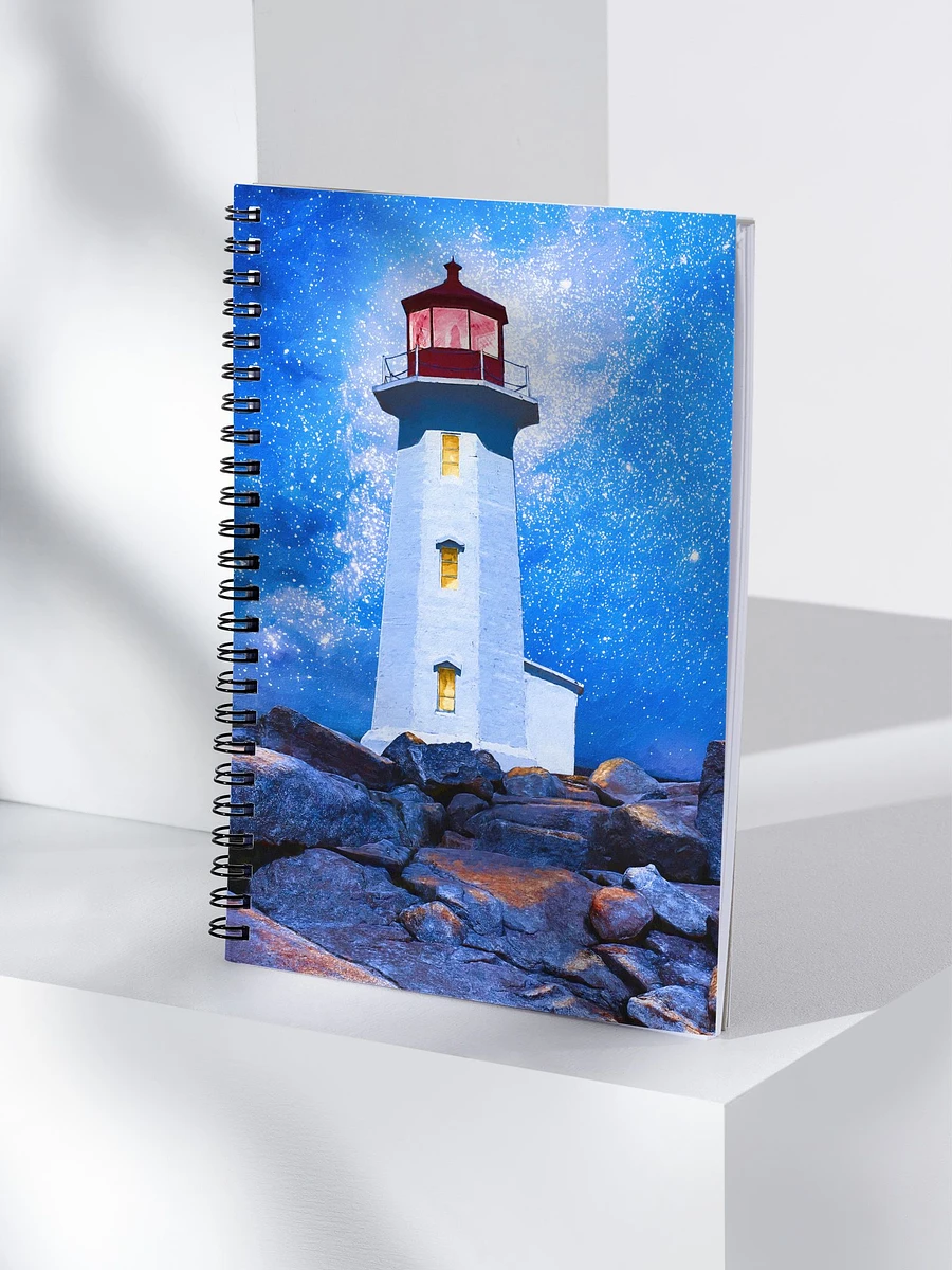 Peggy's Cove Lighthouse By Night - Nova Scotia Spiral Notebook product image (4)