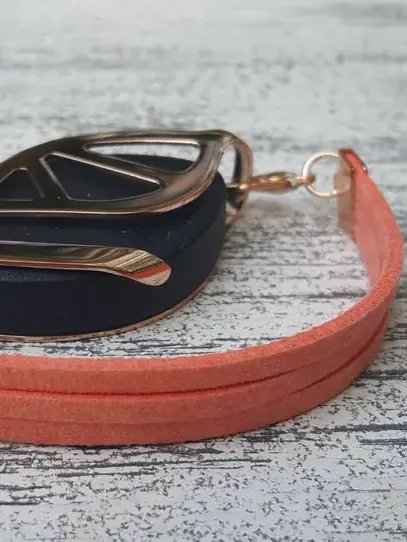 Strawberry Faux Suede Bracelet | Handmade Accessory for Bellabeat Leaf Urban & Ivy product image (2)