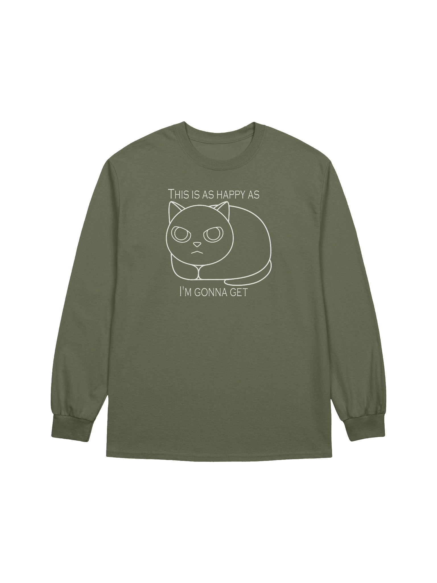 Happy Grumpy Cat - Unisex Adult Long Sleeve T-shirt product image (9)