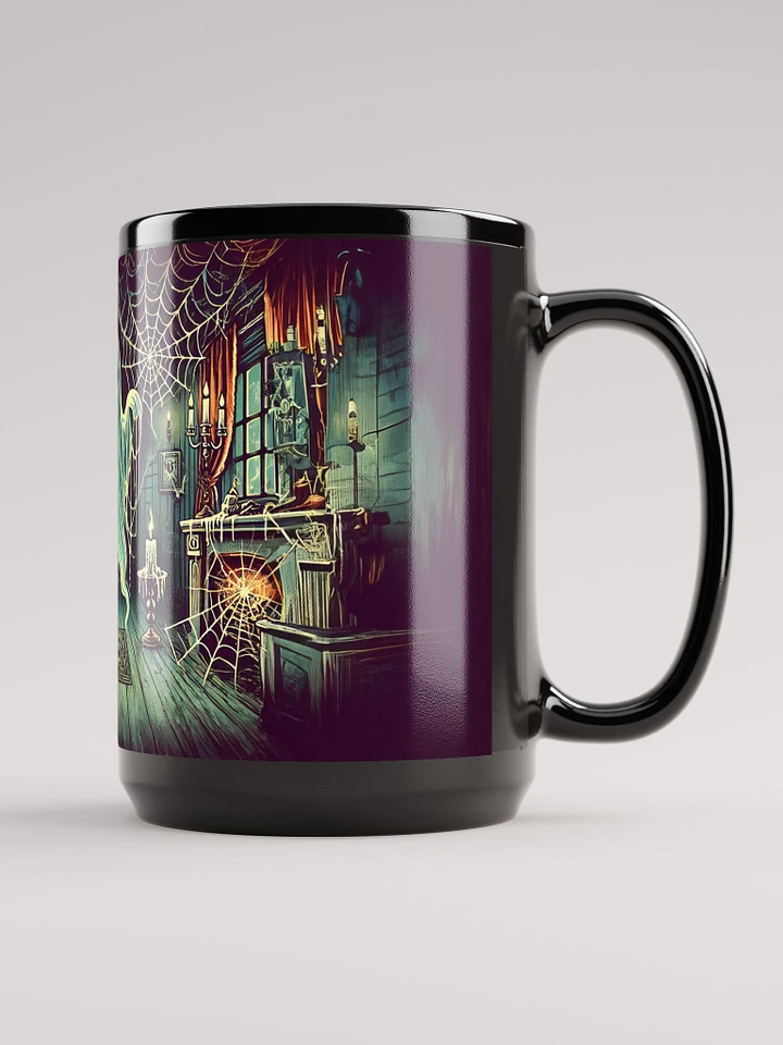 Ghost in a Haunted House Black Glossy Mug product image (2)