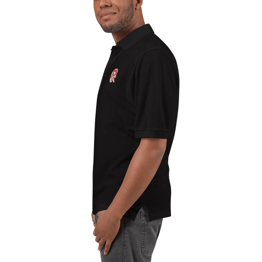 PR Fusion Polo: Red & pk logo White Design product image (5)
