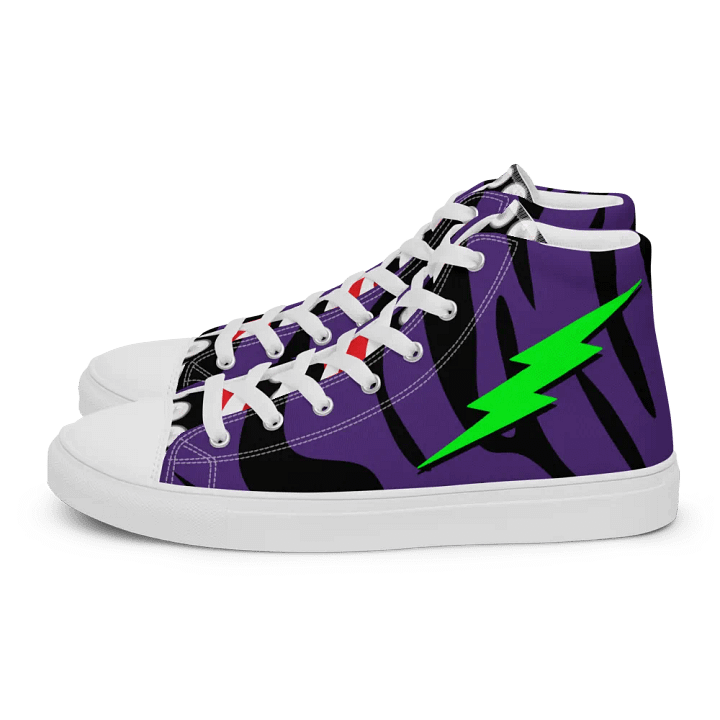 Woman's High-Top Sneakers (Purple Tiger Stripes) product image (1)