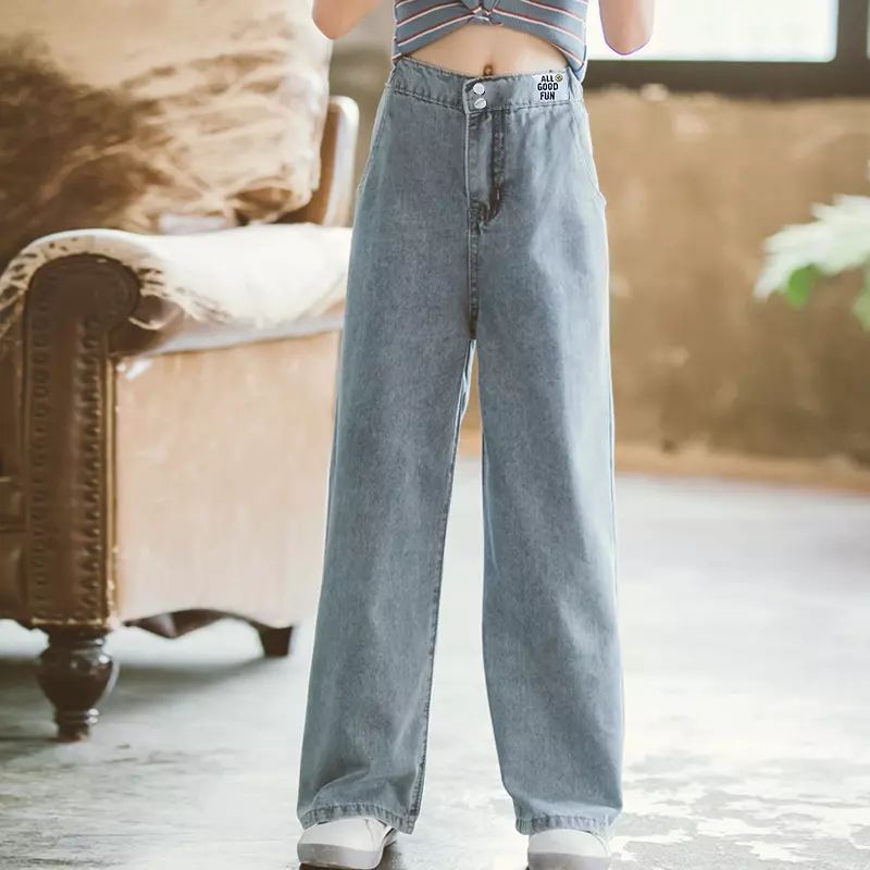 Girls' Spring Jeans New Kid's Spring and Summmer Girls' Wide Leg Pants product image (2)