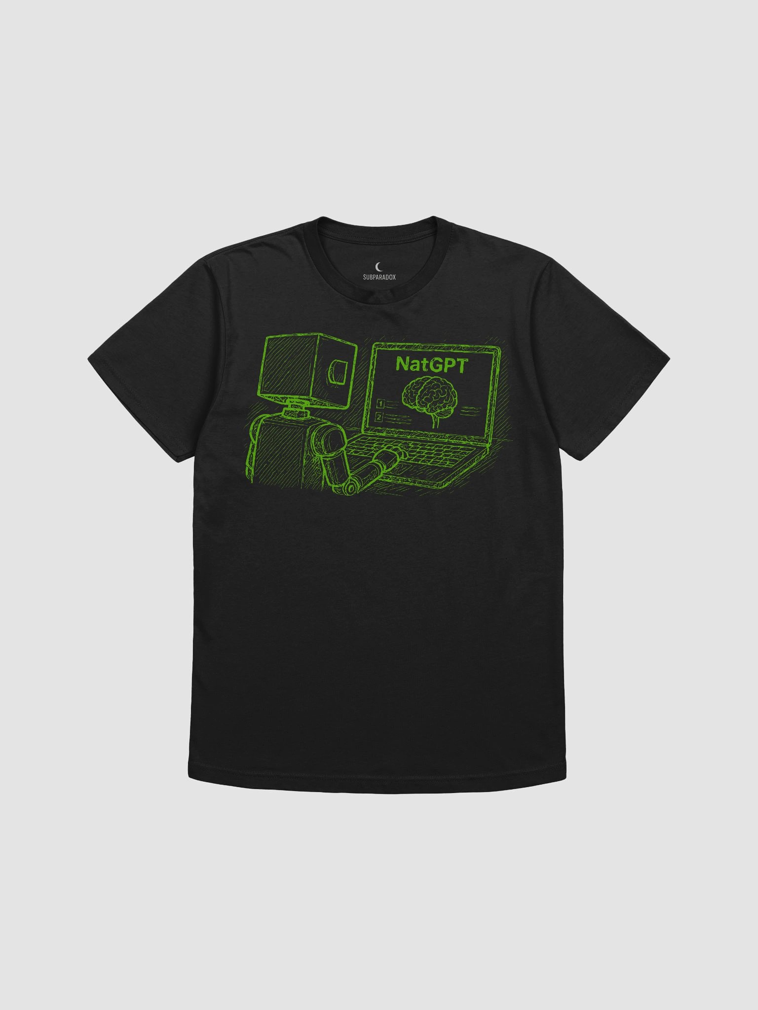 NatGPT: Check important info shirt - Black Tee product image (3)