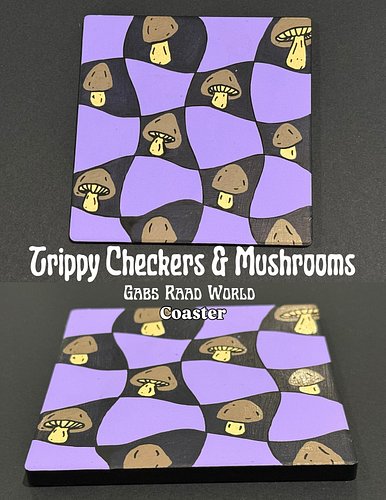 Ceramic Hand Painted Coaster 💜 Purple Trippy Checkers & Mushrooms 🍄‍🟫

DM me if interested! Get these coasters as a set of 2 ...