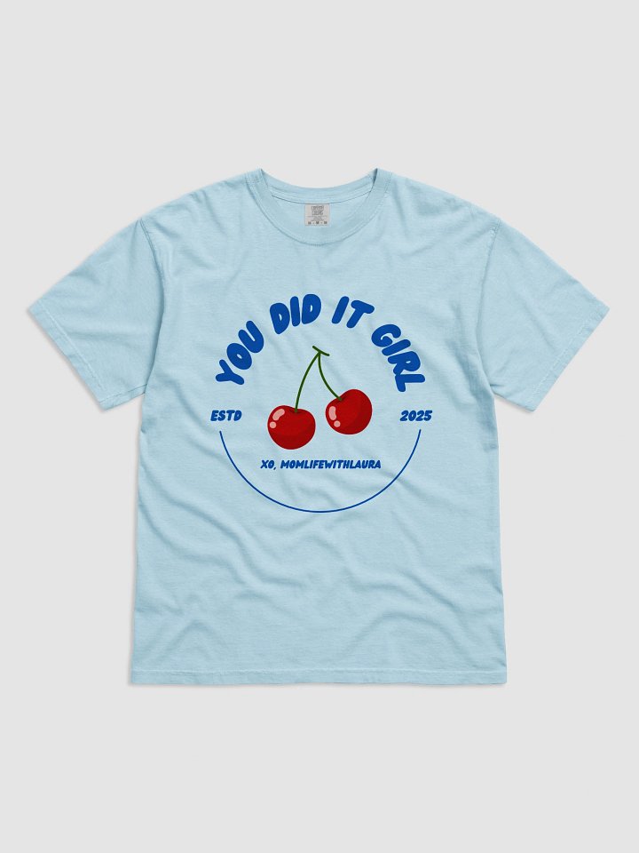 You Did it Girl Cherries Tee Comfort Colors - Blue/Light Blue product image (1)
