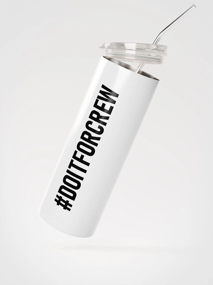 20 oz #DOITFORCREW - High End Travel Tumbler with Straw - White product image (2)
